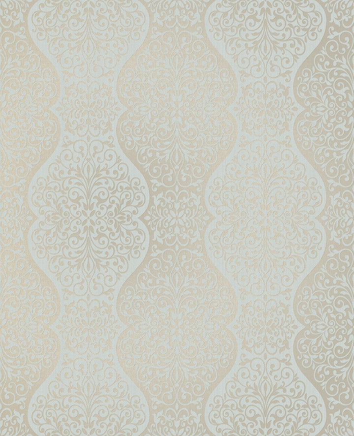 Cadence Blue Scroll Wallpaper by Decorline Evolve Covers about 56.4 square feet 20.5-in by 33-ft long roll Unpasted 12.6 - Fabric Carolina -