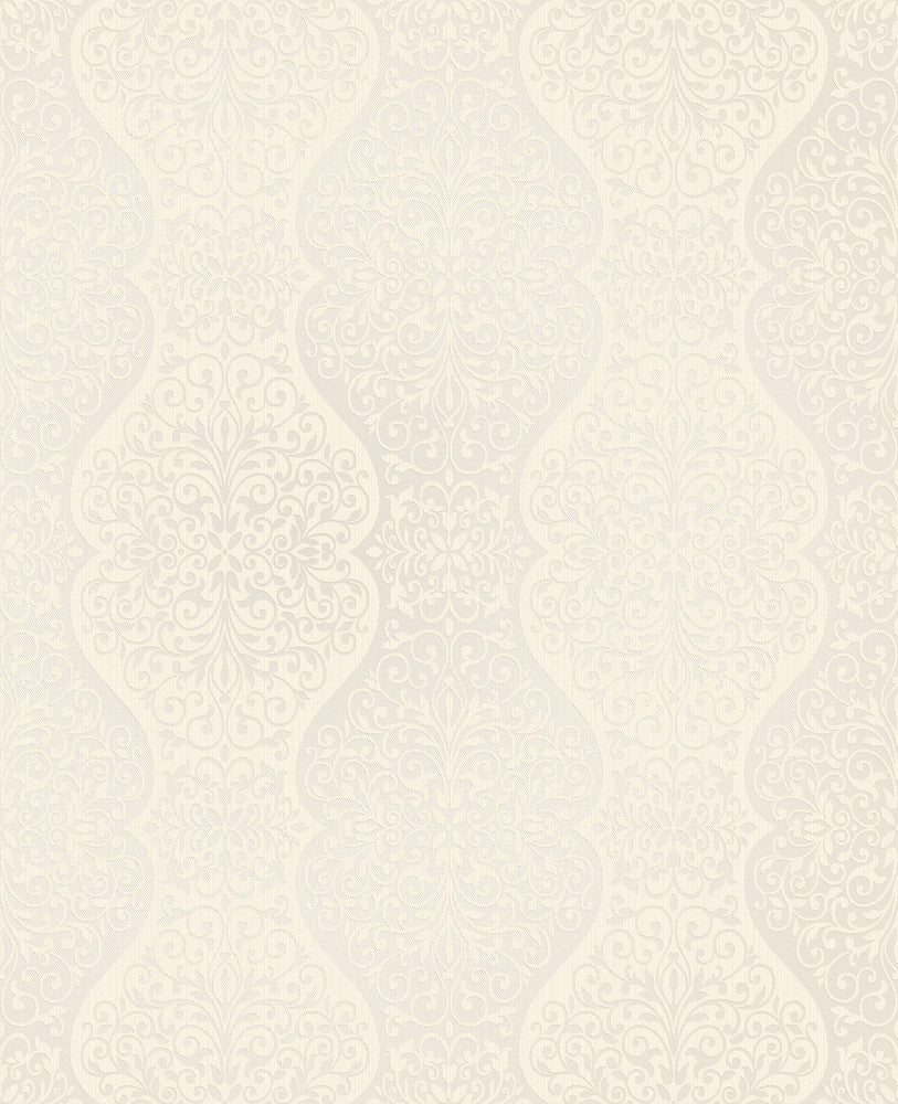 Cadence Beige Scroll Wallpaper by Decorline Evolve Covers about 56.4 square feet 20.5-in by 33-ft long roll Unpasted 12.6 - Fabric Carolina -
