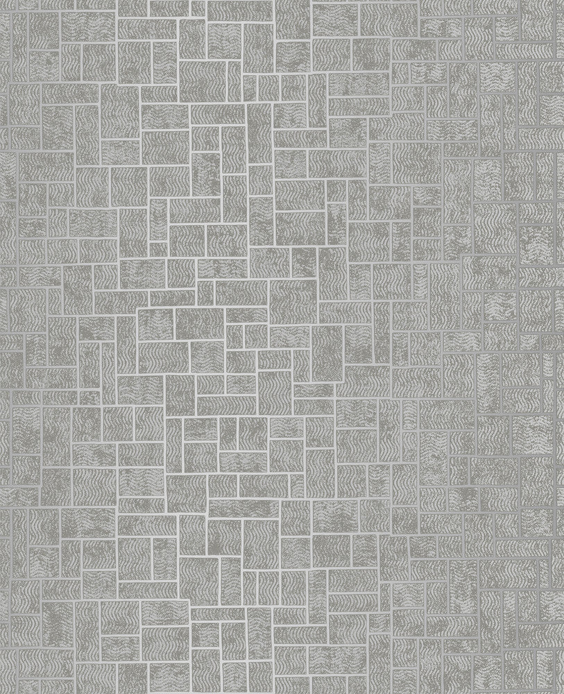 Etude Silver Geometric Wallpaper by Decorline Evolve Covers about 56.4 square feet 20.5-in by 33-ft long roll Unpasted 25.2 - Fabric Carolina -