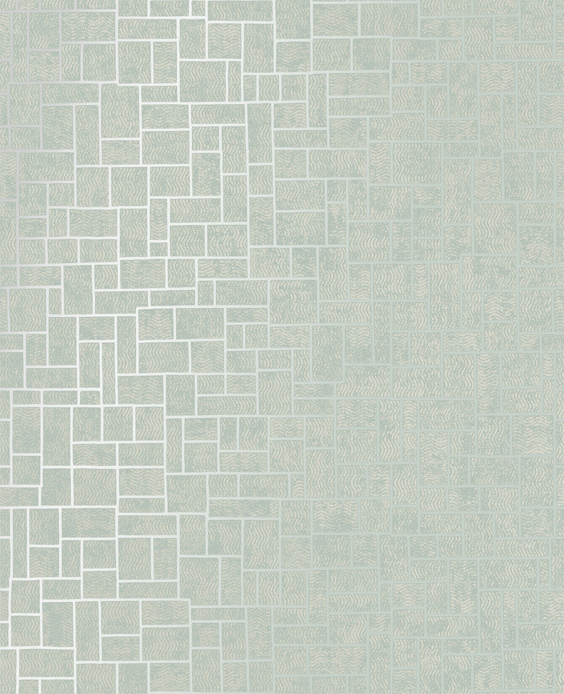 Etude Green Geometric Wallpaper by Decorline Evolve Covers about 56.4 square feet 20.5-in by 33-ft long roll Unpasted 25.2 - Fabric Carolina -