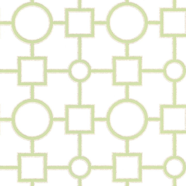 Geometric Green Geovine Wallpaper by Brewster Kitchen, Bed, & Bath IV Covers about 56.4 square feet 20.5-in by 33-ft long roll Unpasted 10.5 - Fabric Carolina -