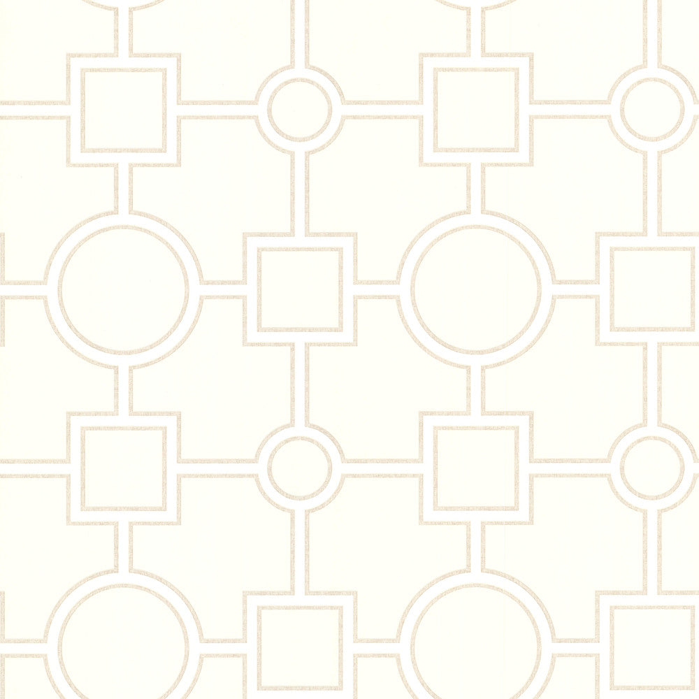 Geometric Beige Geovine Wallpaper by Brewster Kitchen, Bed, & Bath IV Covers about 56.4 square feet 20.5-in by 33-ft long roll Unpasted 10.5 - Fabric Carolina -