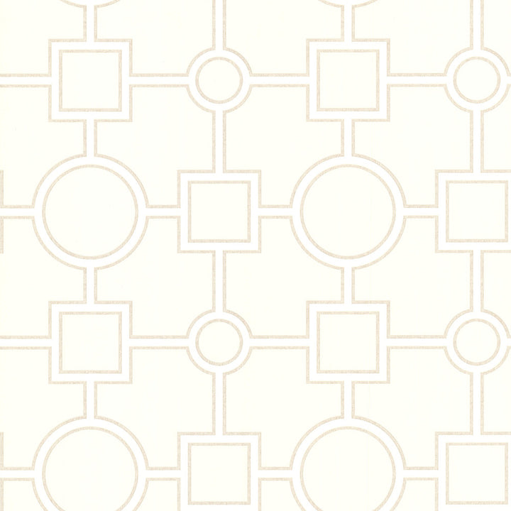 Geometric Beige Geovine Wallpaper by Brewster Kitchen, Bed, & Bath IV Covers about 56.4 square feet 20.5-in by 33-ft long roll Unpasted 10.5 - Fabric Carolina -