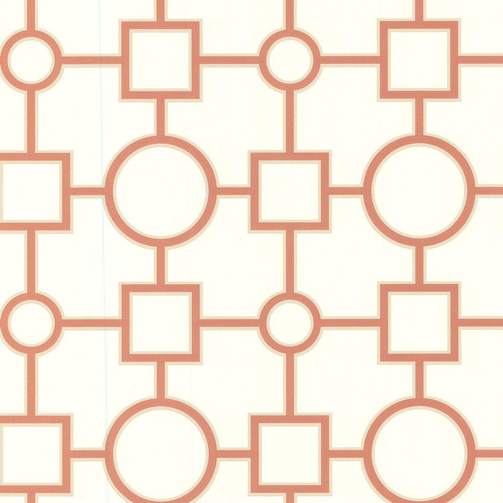 Geometric Burnt Sienna Geovine Wallpaper by Brewster Kitchen, Bed, & Bath IV Covers about 56.4 square feet 20.5-in by 33-ft long roll Unpasted 10.5 - Fabric Carolina -