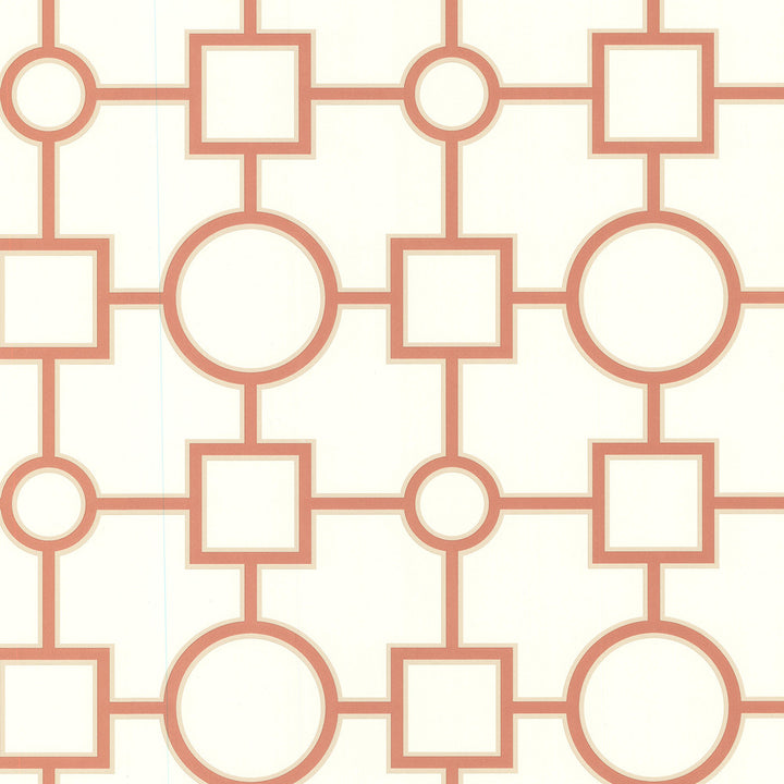 Geometric Burnt Sienna Geovine Wallpaper by Brewster Kitchen, Bed, & Bath IV Covers about 56.4 square feet 20.5-in by 33-ft long roll Unpasted 10.5 - Fabric Carolina -