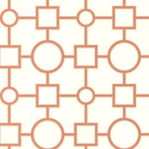 Geometric Burnt Sienna Geovine Wallpaper by Brewster