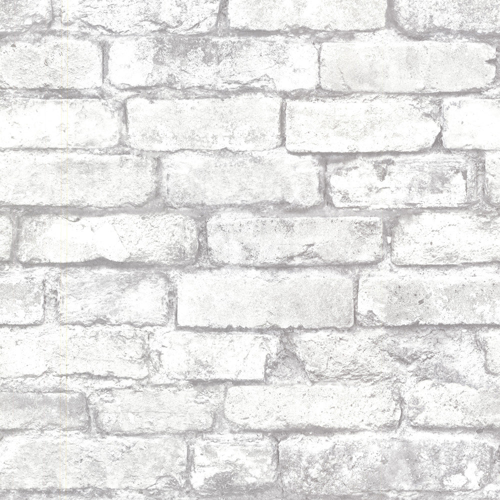 Brick Grey Chelsea Wallpaper by Brewster Kitchen, Bed, & Bath IV Covers about 56.4 square feet 20.5-in by 33-ft long roll Unpasted 20.9 - Fabric Carolina -