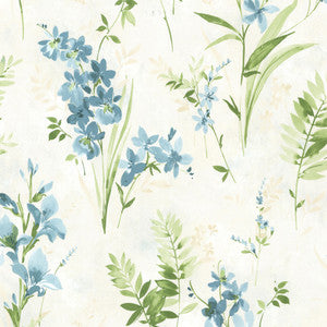 Floral Teal Driselle Wallpaper by Brewster