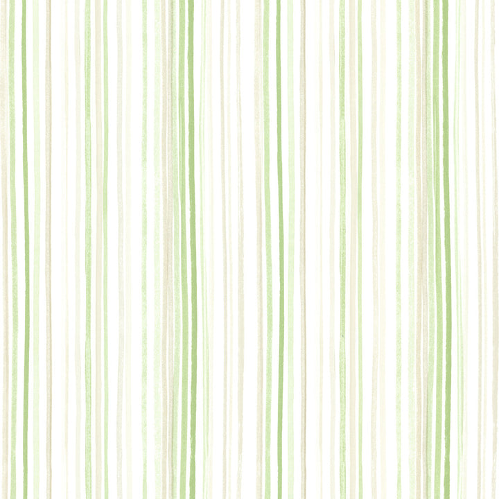 Stripe Green Lanata Wallpaper by Brewster Kitchen, Bed, & Bath IV Covers about 56.4 square feet 20.5-in by 33-ft long roll Unpasted 0 - Fabric Carolina -