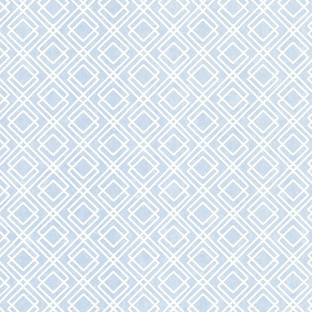Lattice Blue Diane Wallpaper by Brewster Kitchen, Bed, & Bath IV Covers about 56.4 square feet 20.5-in by 33-ft long roll Unpasted 20.9 - Fabric Carolina -