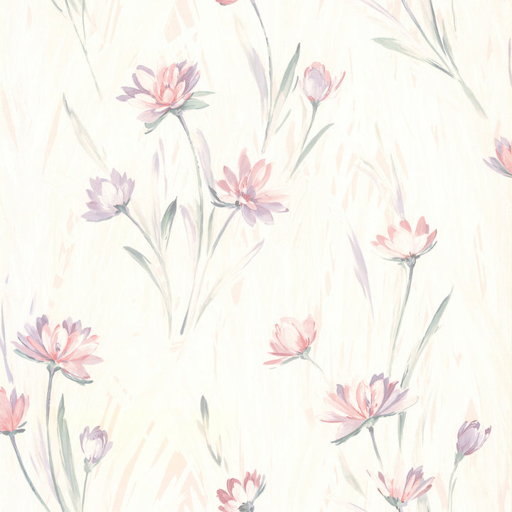 Floral Peach Harrie Wallpaper by Brewster Kitchen, Bed, & Bath IV Covers about 56.4 square feet 20.5-in by 33-ft long roll Unpasted 20.9 - Fabric Carolina -