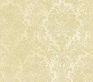 Damask Beige Peacock Wallpaper by Brewster