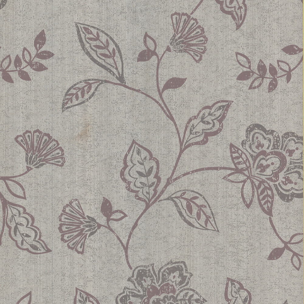 Jacobean Champagne Lilyanne Wallpaper by Brewster Kitchen, Bed, & Bath IV Covers about 56.4 square feet 20.5-in by 33-ft long roll Unpasted 25.2 - Fabric Carolina -