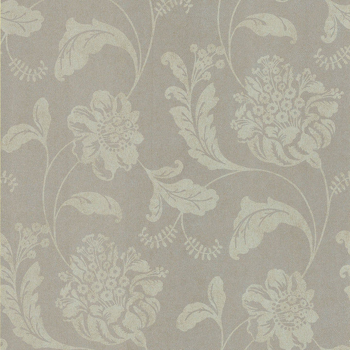 Rosie Grey Jacobean Wallpaper by Brewster Kitchen, Bed, & Bath IV Covers about 56.4 square feet 20.5-in by 33-ft long roll Unpasted 20.8 - Fabric Carolina -
