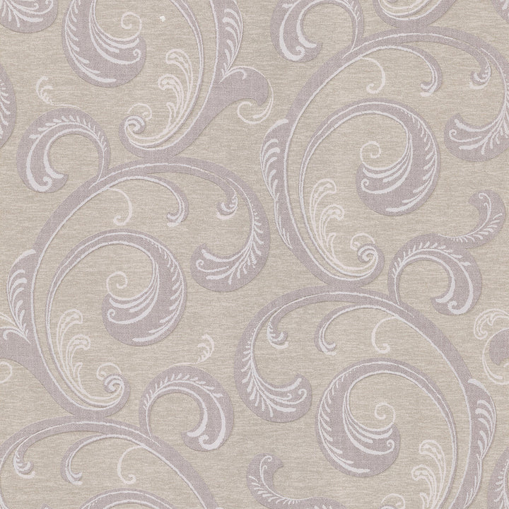 Gilly Purple Scroll Wallpaper by Brewster Kitchen, Bed, & Bath IV Covers about 56.4 square feet 20.5-in by 33-ft long roll Unpasted 20.8 - Fabric Carolina -