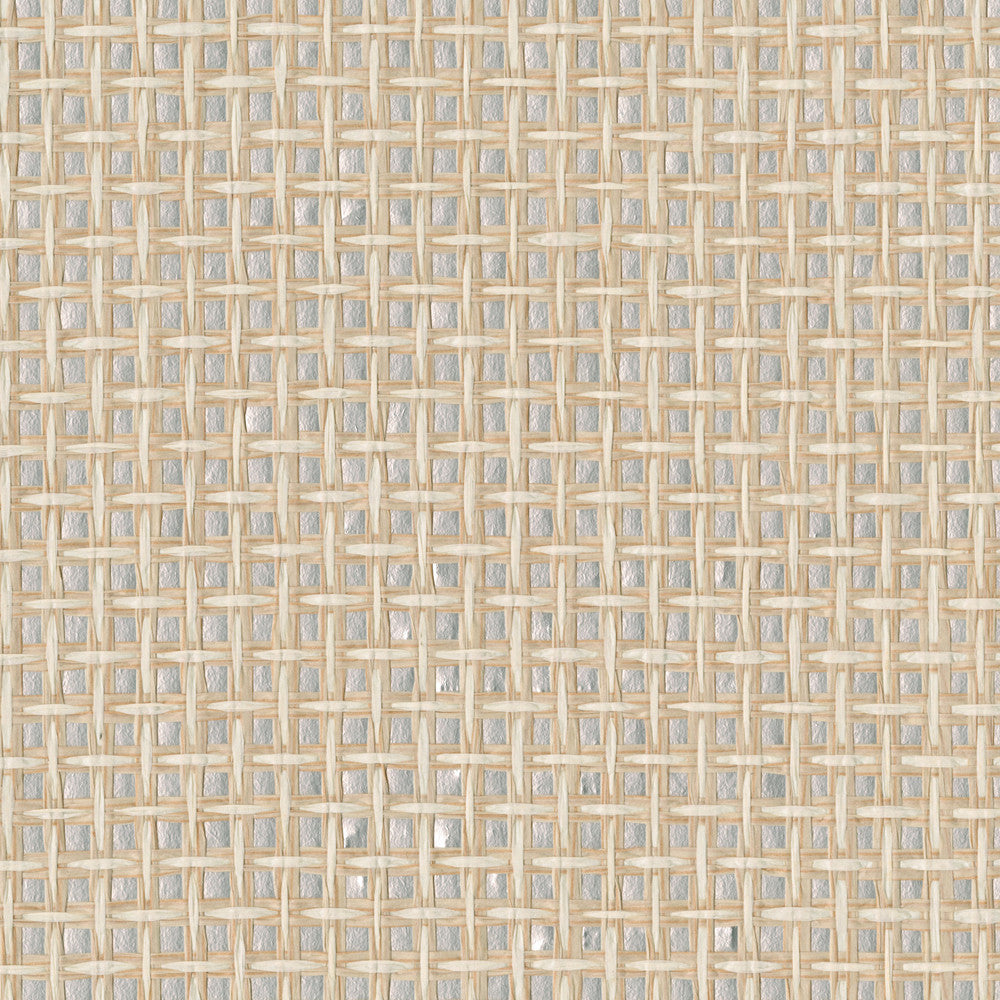 Tai Xi Cream Grasscloth Wallpaper by Kenneth James Zen Grasscloth Covers about 72 square feet 36-in by 24-ft long roll Unpasted 0 - Fabric Carolina -
