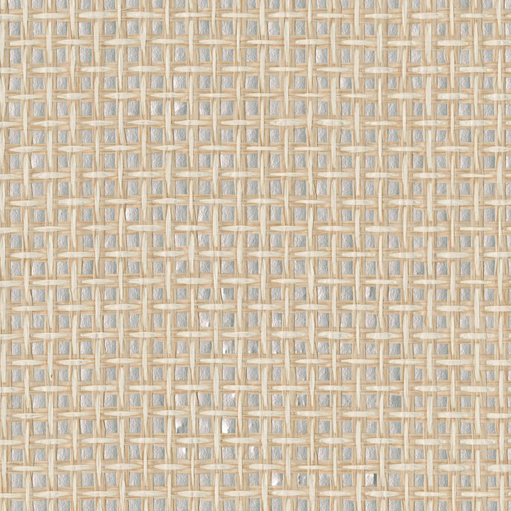 Tai Xi Cream Grasscloth Wallpaper by Kenneth James Zen Grasscloth Covers about 72 square feet 36-in by 24-ft long roll Unpasted 0 - Fabric Carolina -