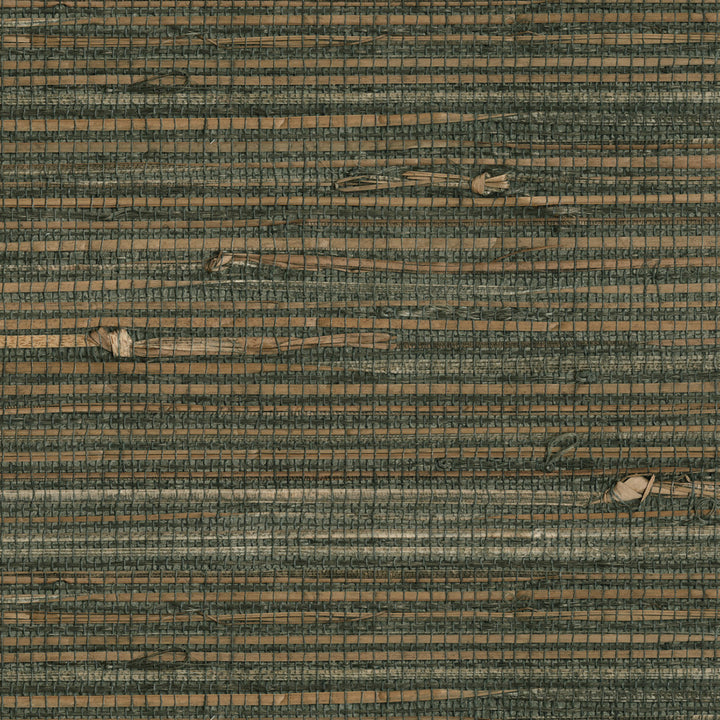 Reju Charcoal Grasscloth Wallpaper by Kenneth James Zen Grasscloth Covers about 72 square feet 36-in by 24-ft long roll Unpasted 0 - Fabric Carolina -