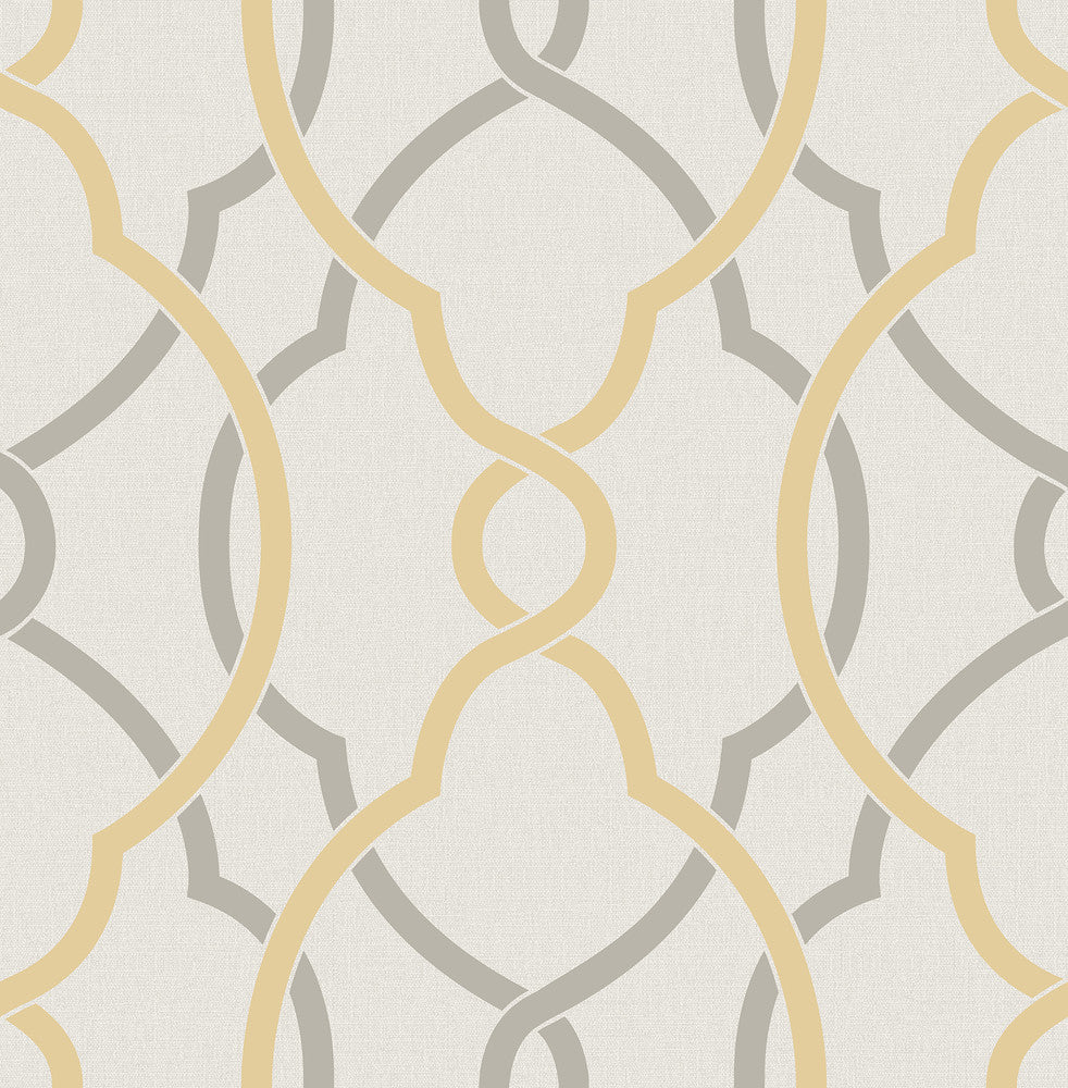Sausalito Yellow Lattice Wallpaper by A-Street Prints Geometrie Covers about 56.4 square feet 20.5-in by 33-ft long roll Unpasted 20.5 - Fabric Carolina -