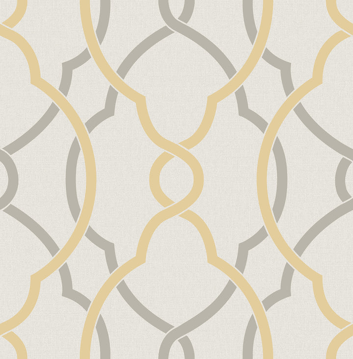 Sausalito Yellow Lattice Wallpaper by A-Street Prints Geometrie Covers about 56.4 square feet 20.5-in by 33-ft long roll Unpasted 20.5 - Fabric Carolina -