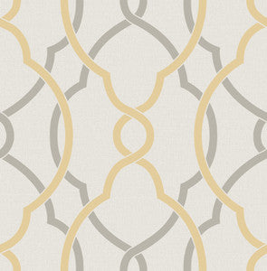 Sausalito Yellow Lattice Wallpaper by A-Street Prints