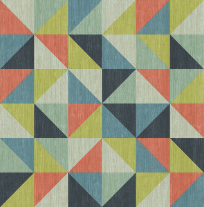 Puzzle Blue Geometric Wallpaper by A-Street Prints