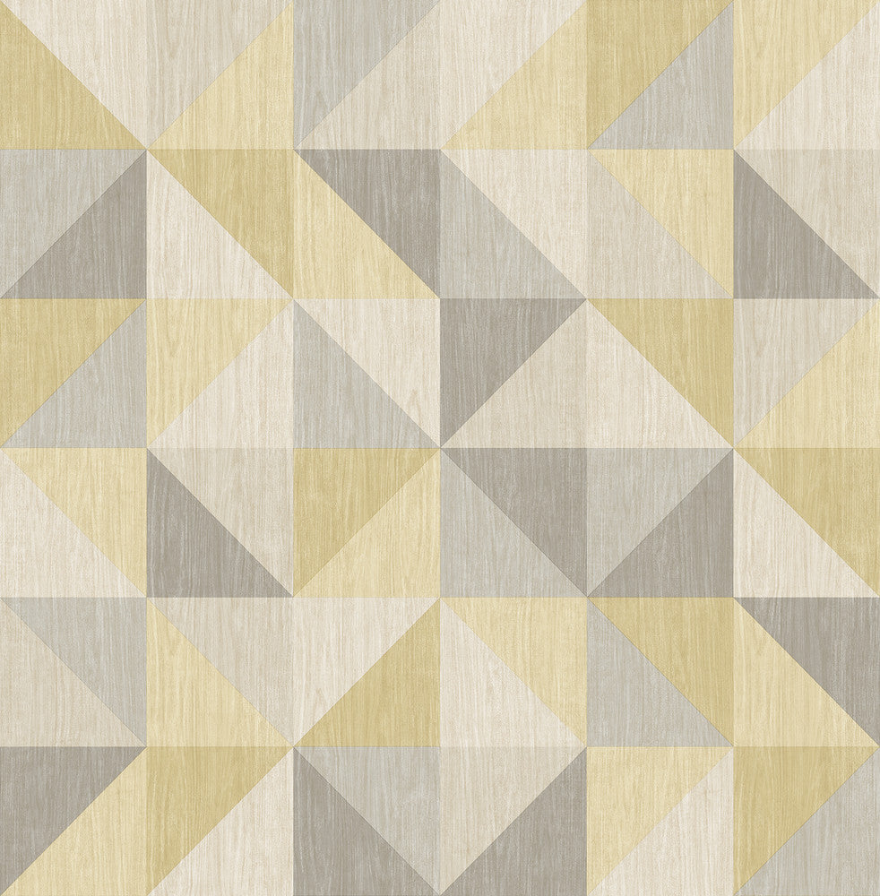 Puzzle Yellow Geometric Wallpaper by A-Street Prints Geometrie Covers about 56.4 square feet 20.5-in by 33-ft long roll Unpasted 20.5 - Fabric Carolina -
