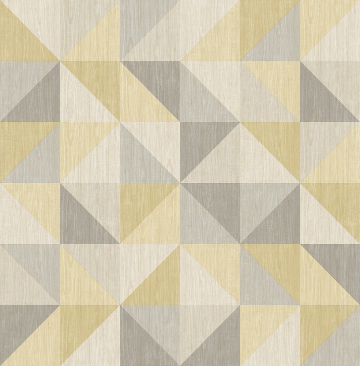Puzzle Yellow Geometric Wallpaper by A-Street Prints Geometrie Covers about 56.4 square feet 20.5-in by 33-ft long roll Unpasted 20.5 - Fabric Carolina -