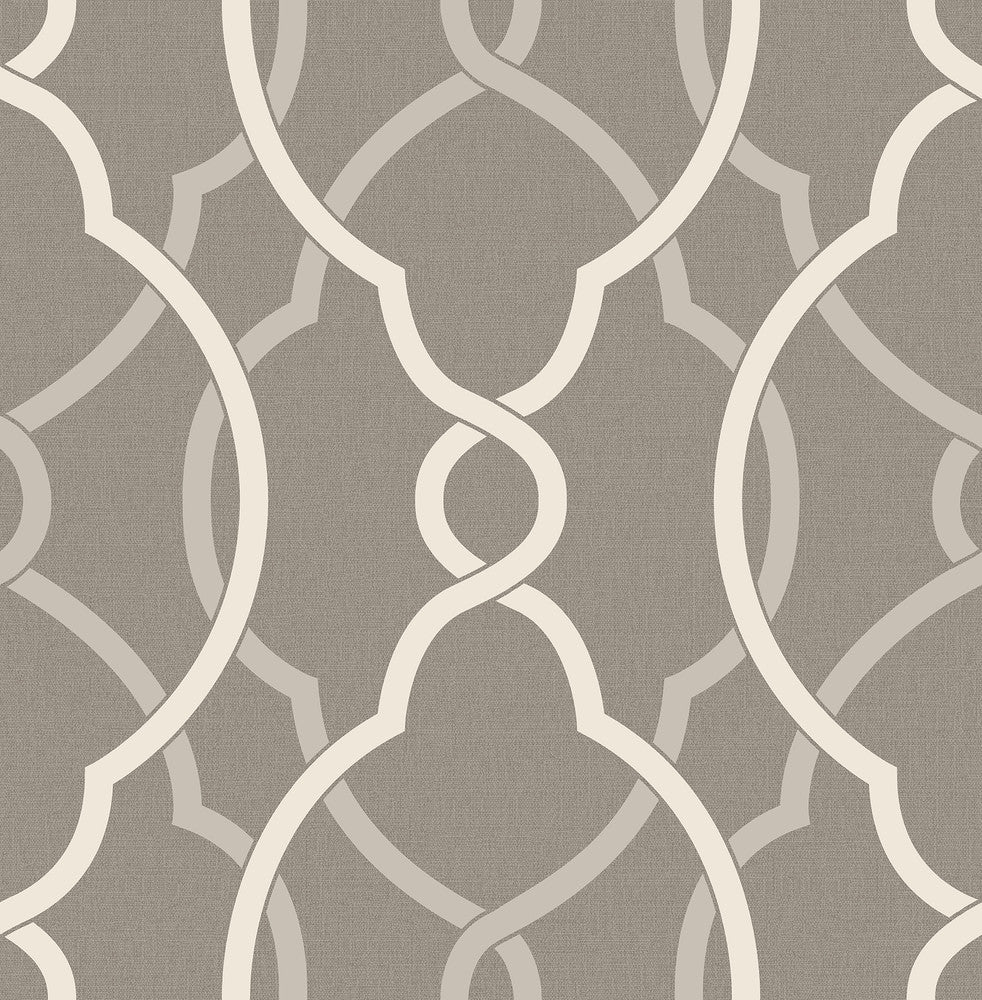 Sausalito Grey Lattice Wallpaper by A-Street Prints Geometrie Covers about 56.4 square feet 20.5-in by 33-ft long roll Unpasted 21 - Fabric Carolina -