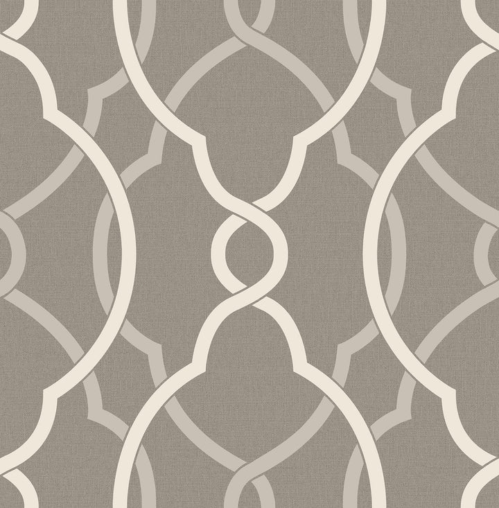 Sausalito Grey Lattice Wallpaper by A-Street Prints Geometrie Covers about 56.4 square feet 20.5-in by 33-ft long roll Unpasted 21 - Fabric Carolina -