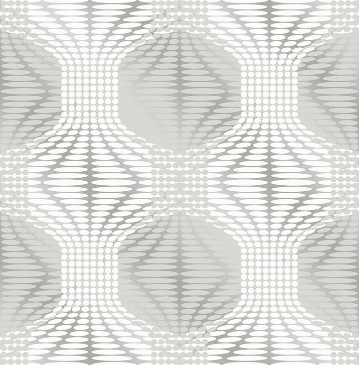 Optic Silver Geometric Wallpaper by A-Street Prints Geometrie Covers about 56.4 square feet 20.5-in by 33-ft long roll Unpasted 21 - Fabric Carolina -