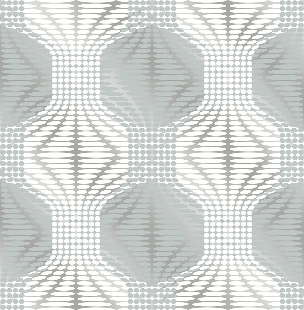 Optic Blue Geometric Wallpaper by A-Street Prints Geometrie Covers about 56.4 square feet 20.5-in by 33-ft long roll Unpasted 21 - Fabric Carolina -