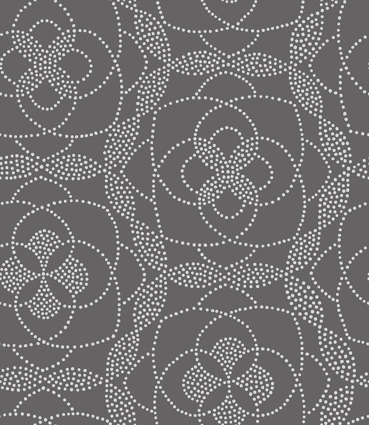 Cosmos Charcoal Dot Wallpaper by A-Street Prints Geometrie Covers about 56.4 square feet 20.5-in by 33-ft long roll Unpasted 23.6 - Fabric Carolina -