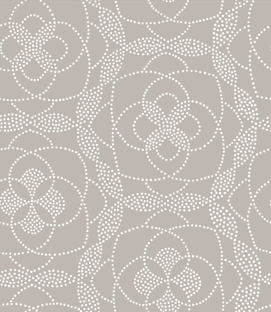 Cosmos Light Grey Dot Wallpaper by A-Street Prints Geometrie Covers about 56.4 square feet 20.5-in by 33-ft long roll Unpasted 23.6 - Fabric Carolina -