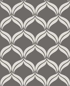 Petals Grey Ogee Wallpaper by A-Street Prints