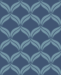 Petals Blue Ogee Wallpaper by A-Street Prints