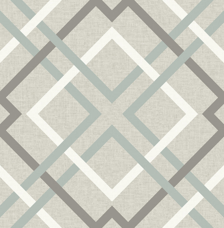 Saltire Taupe Plaid Wallpaper by A-Street Prints Geometrie Covers about 56.4 square feet 20.5-in by 33-ft long roll Unpasted 21 - Fabric Carolina -