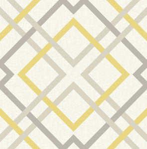 Saltire Yellow Lattice Wallpaper by A-Street Prints