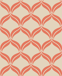 Petals Orange Ogee Wallpaper by A-Street Prints