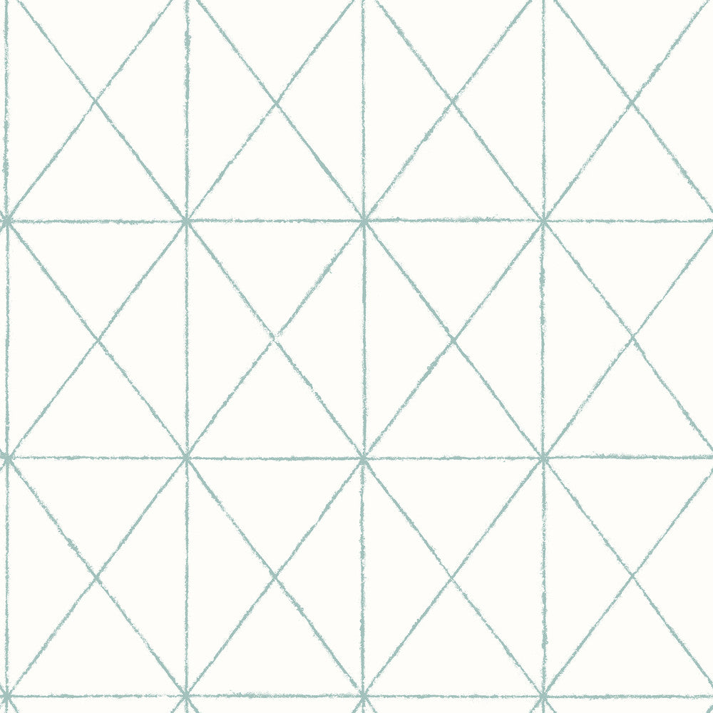 Intersection Turquoise Geometric Wallpaper by A-Street Prints Geometrie Covers about 56.4 square feet 20.5-in by 33-ft long roll Unpasted 20.5 - Fabric Carolina -