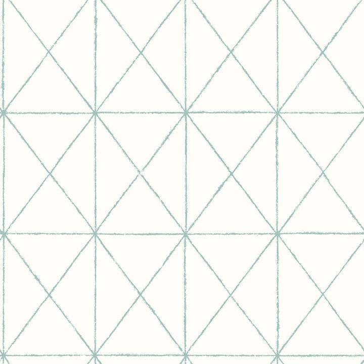 Intersection Turquoise Geometric Wallpaper by A-Street Prints Geometrie Covers about 56.4 square feet 20.5-in by 33-ft long roll Unpasted 20.5 - Fabric Carolina -