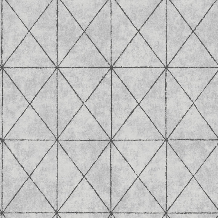 Intersection Silver Geometric Wallpaper by A-Street Prints Geometrie Covers about 56.4 square feet 20.5-in by 33-ft long roll Unpasted 20.5 - Fabric Carolina -