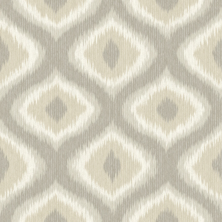 Abra Taupe Ogee Wallpaper by A-Street Prints Geometrie Covers about 56.4 square feet 20.5-in by 33-ft long roll Unpasted 20.5 - Fabric Carolina -