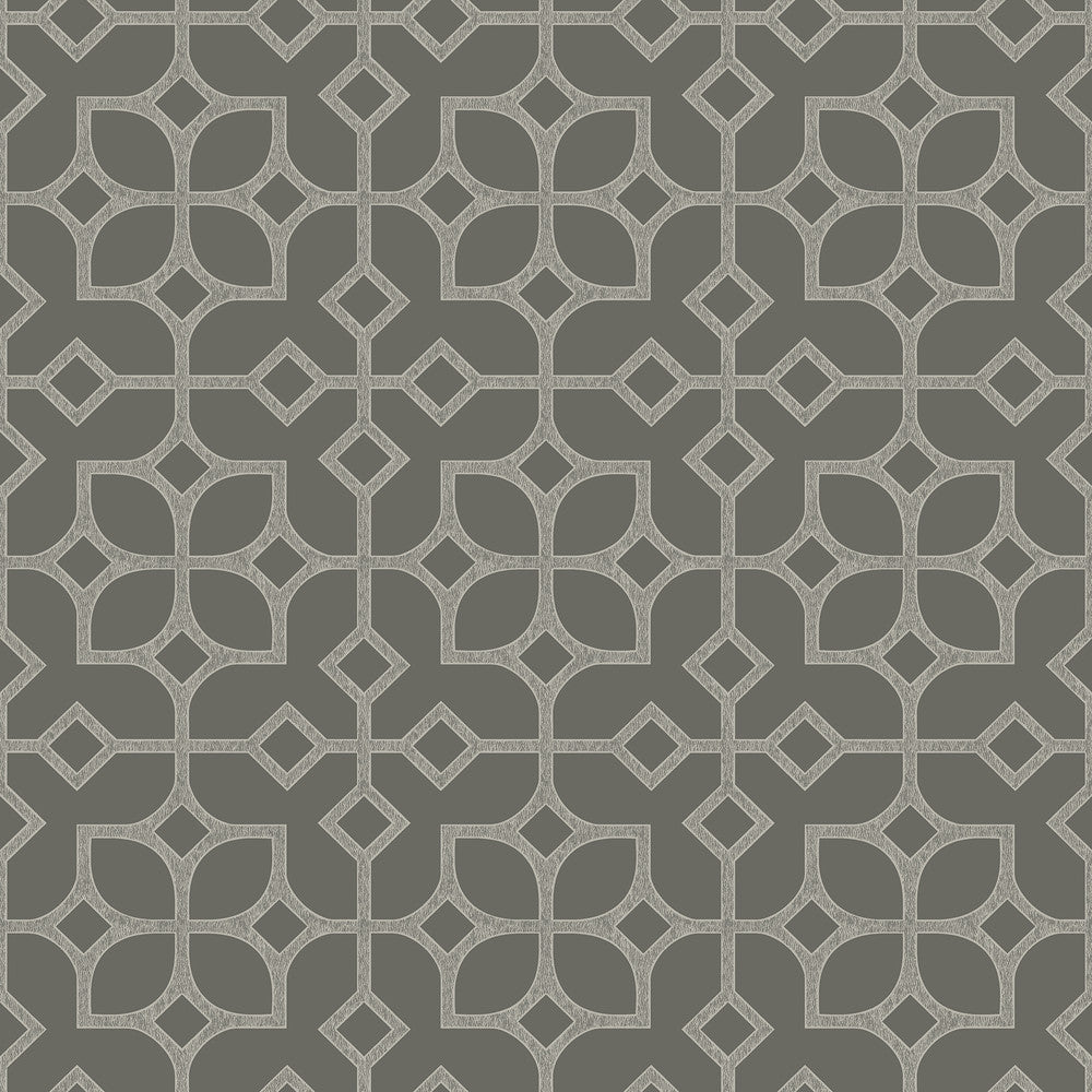 Maze Grey Tile Wallpaper by A-Street Prints Geometrie Covers about 56.4 square feet 20.5-in by 33-ft long roll Unpasted 6.83 - Fabric Carolina -