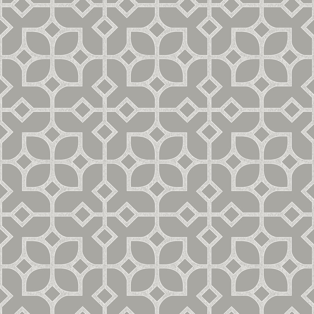 Maze Light Grey Tile Wallpaper by A-Street Prints Geometrie Covers about 56.4 square feet 20.5-in by 33-ft long roll Unpasted 6.83 - Fabric Carolina -