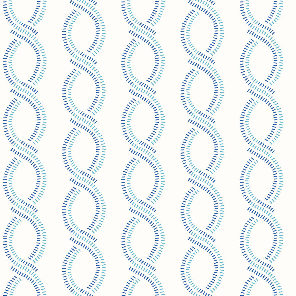 Helix Blue Stripe Wallpaper by A-Street Prints Geometrie Covers about 56.4 square feet 20.5-in by 33-ft long roll Unpasted 4.12 - Fabric Carolina -