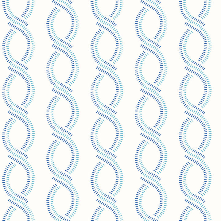 Helix Blue Stripe Wallpaper by A-Street Prints Geometrie Covers about 56.4 square feet 20.5-in by 33-ft long roll Unpasted 4.12 - Fabric Carolina -