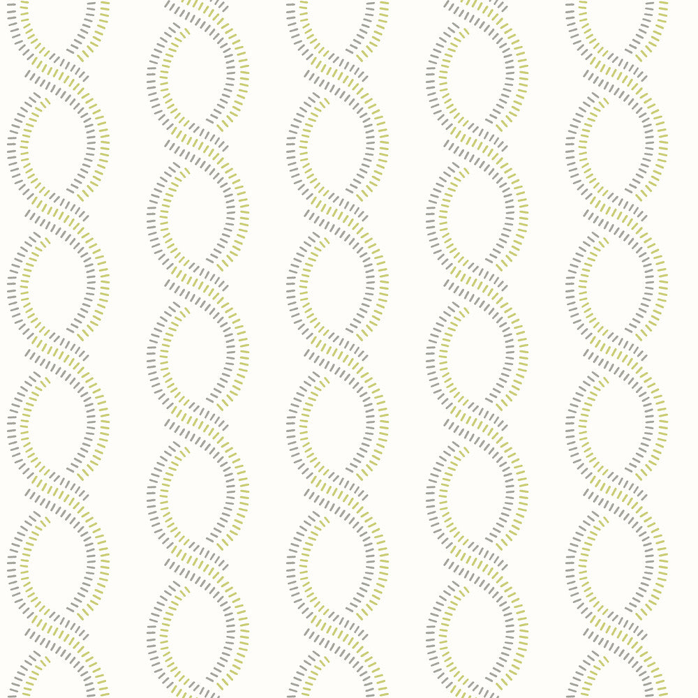 Helix Green Stripe Wallpaper by A-Street Prints Geometrie Covers about 56.4 square feet 20.5-in by 33-ft long roll Unpasted 4.12 - Fabric Carolina -