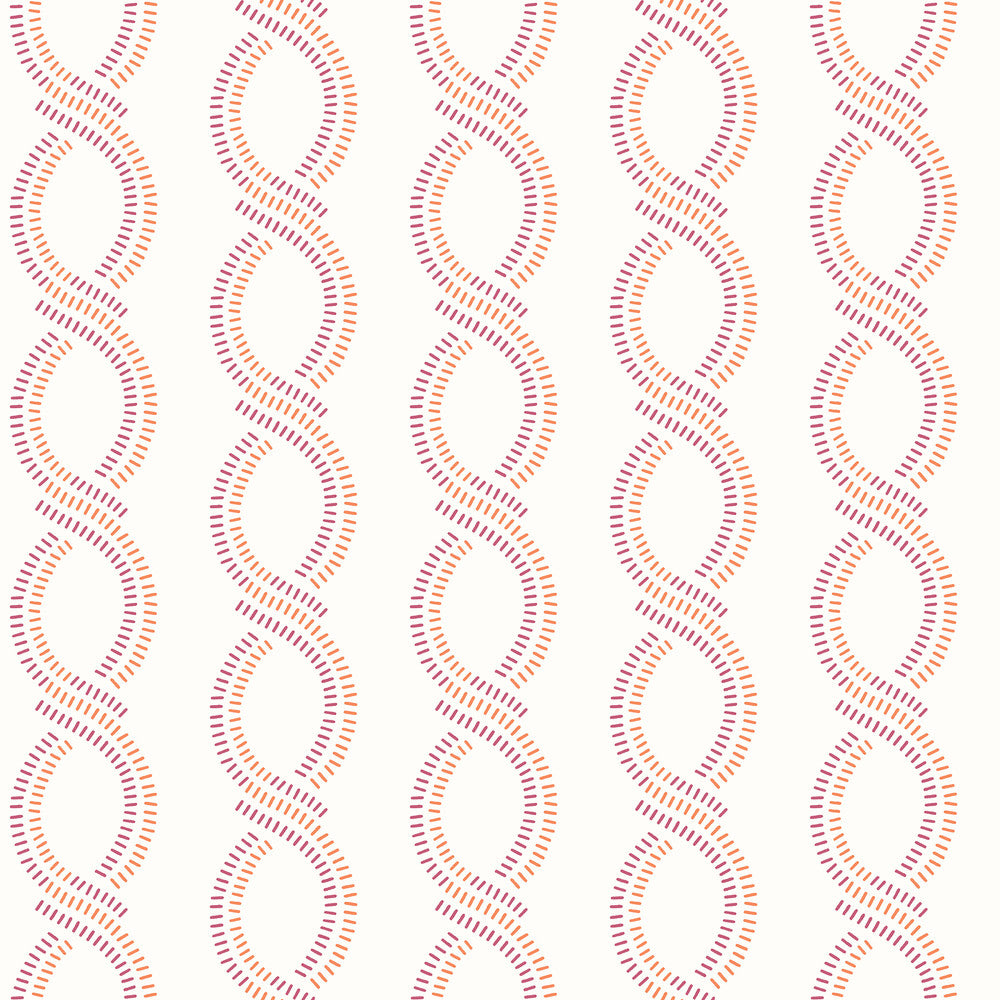 Helix Pink Stripe Wallpaper by A-Street Prints Geometrie Covers about 56.4 square feet 20.5-in by 33-ft long roll Unpasted 4.12 - Fabric Carolina -