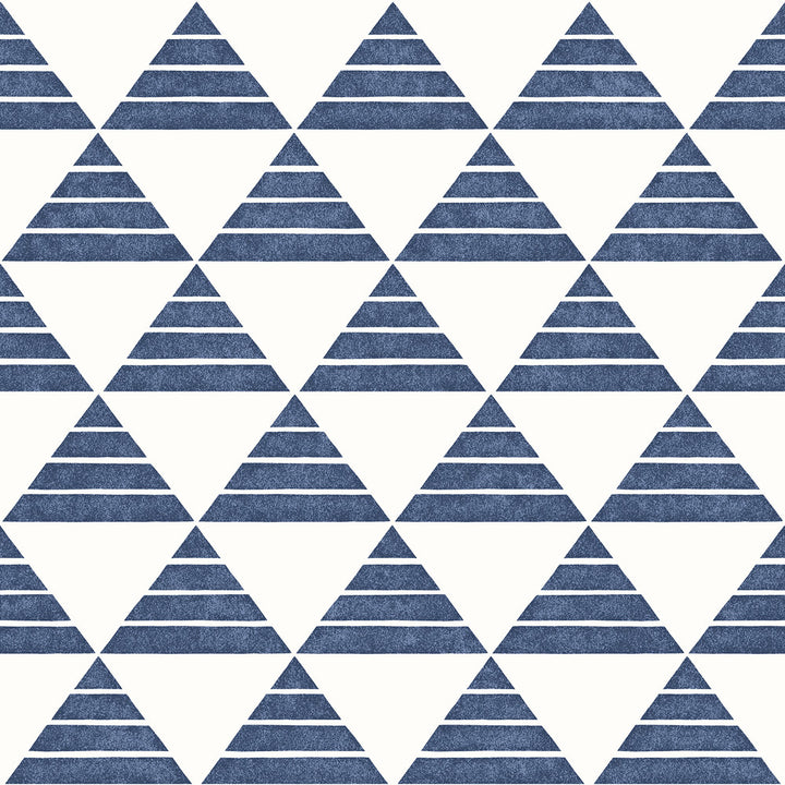 Summit Blue Triangle Wallpaper by A-Street Prints Geometrie Covers about 56.4 square feet 20.5-in by 33-ft long roll Unpasted 20.5 - Fabric Carolina -